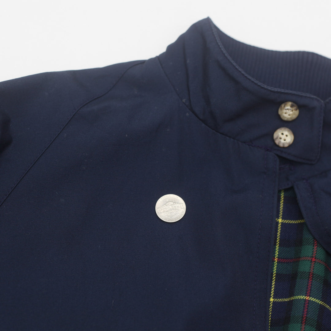 Vintage IZOD Lacoste Plaid Lined Bomber Jacket Navy Blue Size M - Fashion Rerun Vintage Migration_Jacket