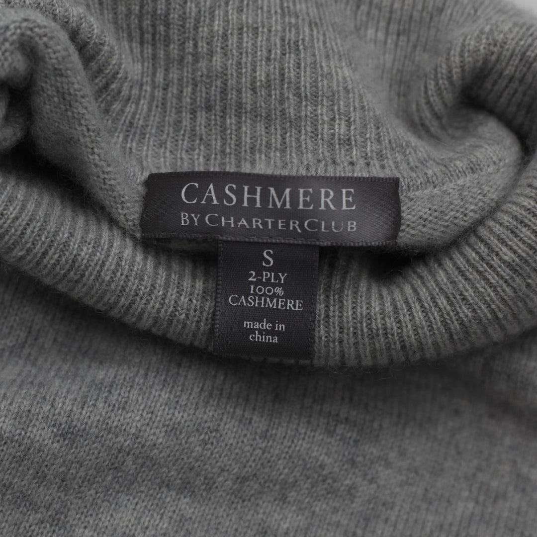 Ladies Cashmere By Charter Club Gray Turtle Neck Small Sweater