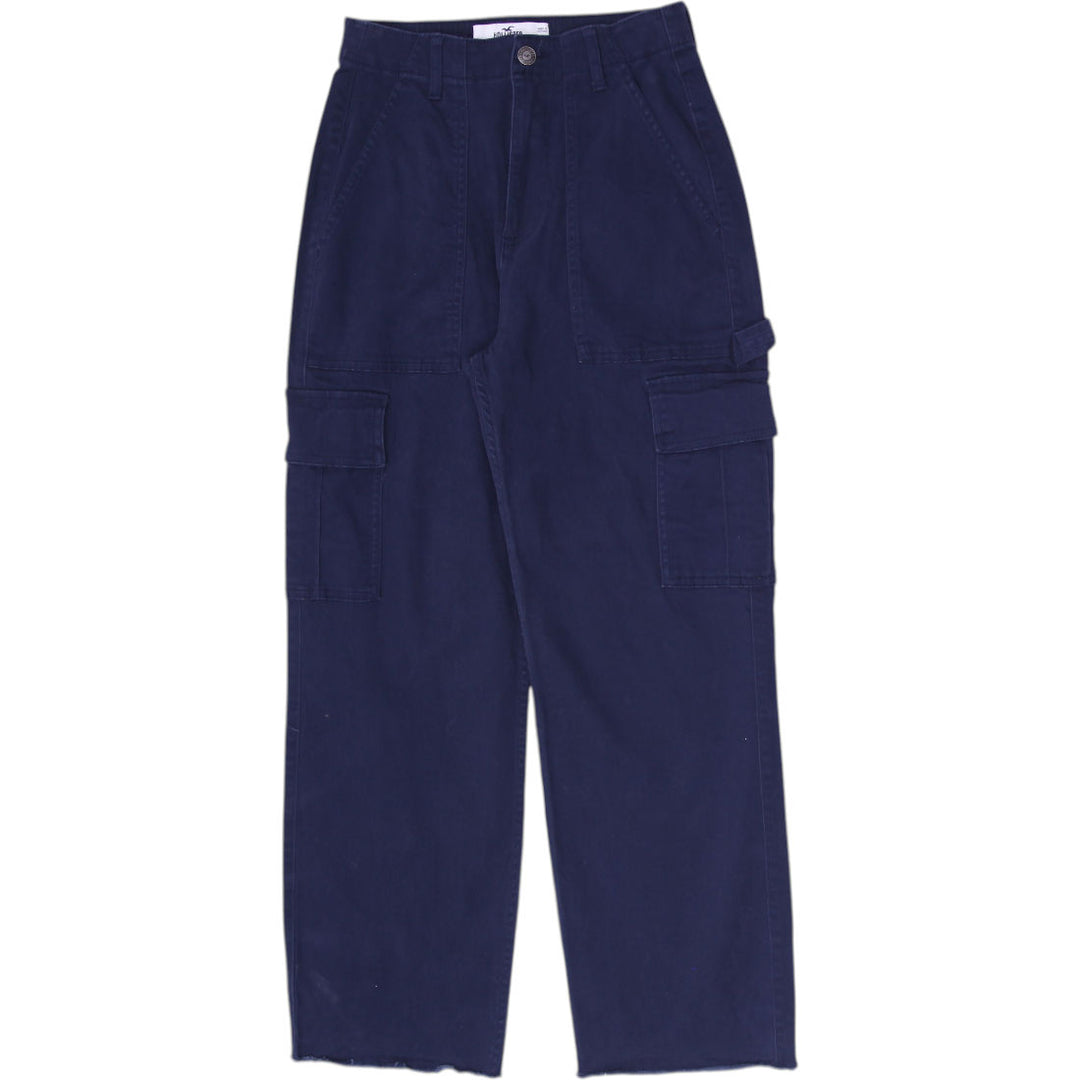 Ladies Hollister Cargo Pants Navy Ultra High Rise Pockets