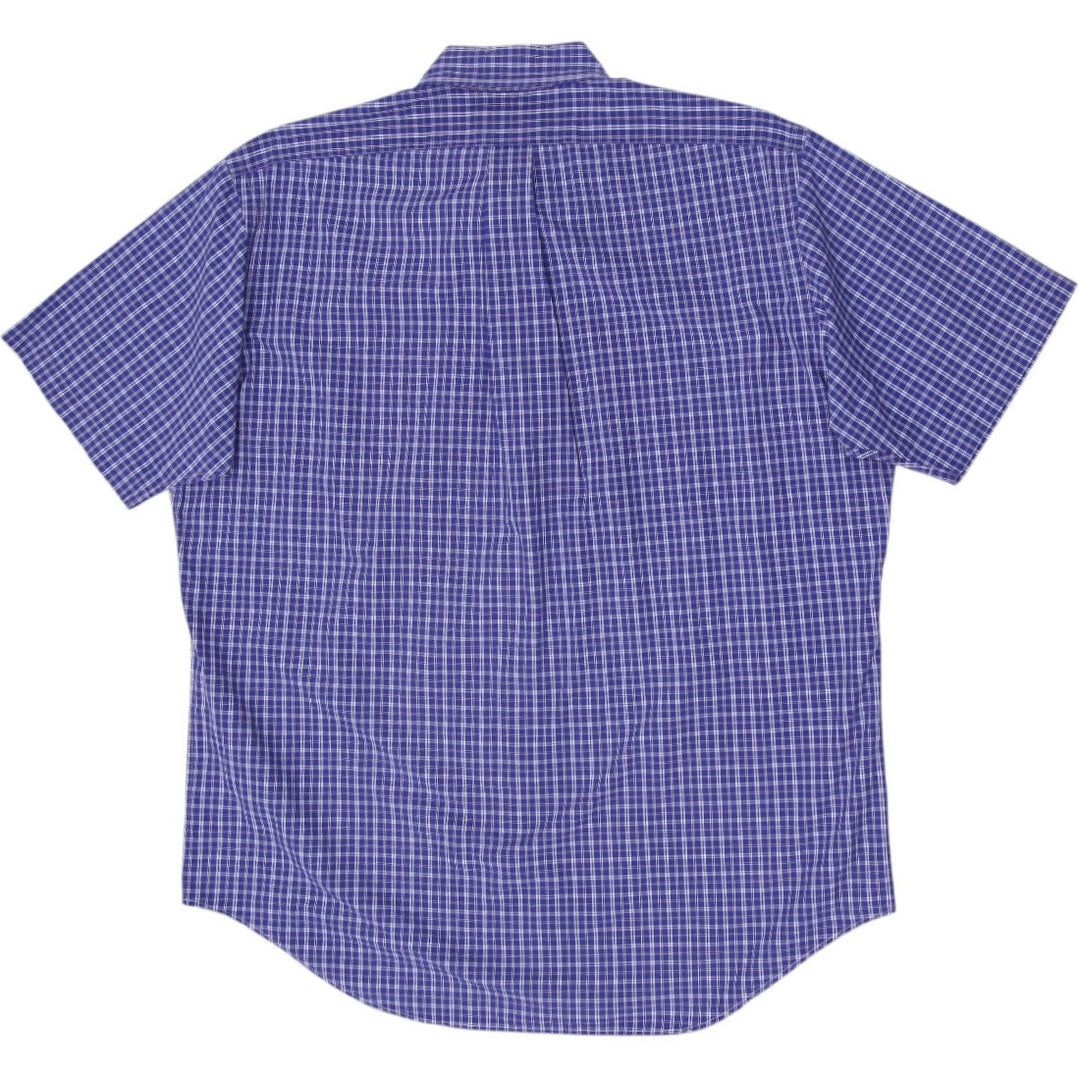 Mens Ralph Lauren Classic Fit Blue Plaid Short Sleeve Shirt Size Large