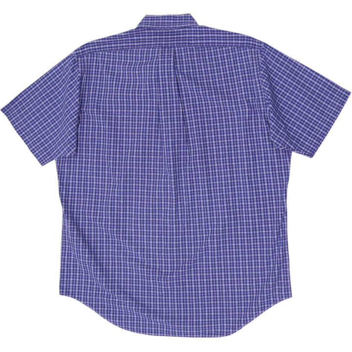 Mens Ralph Lauren Classic Fit Blue Plaid Short Sleeve Shirt Size Large