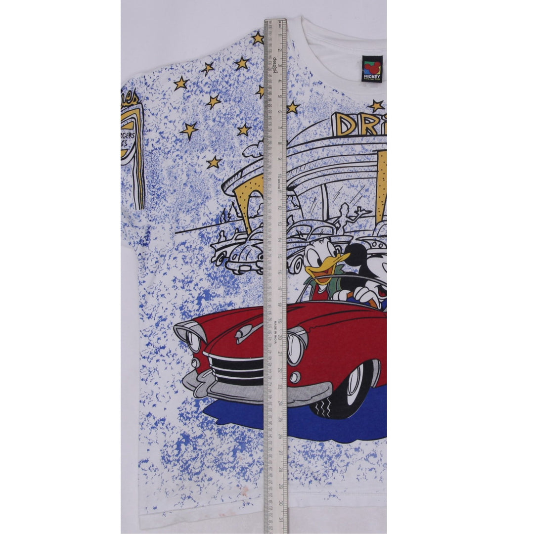 Vintage 90s Disney Mickey Mouse Shirt All Over Print Minnie’s Drive In AOP | Migration_T-Shirts - View 11 | Fashion Rerun