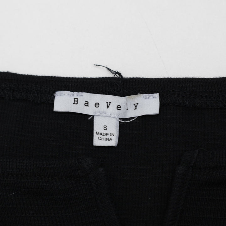 Y2K Ladies Baevley Ribbed Puff Sleeve Bodysuit Size S