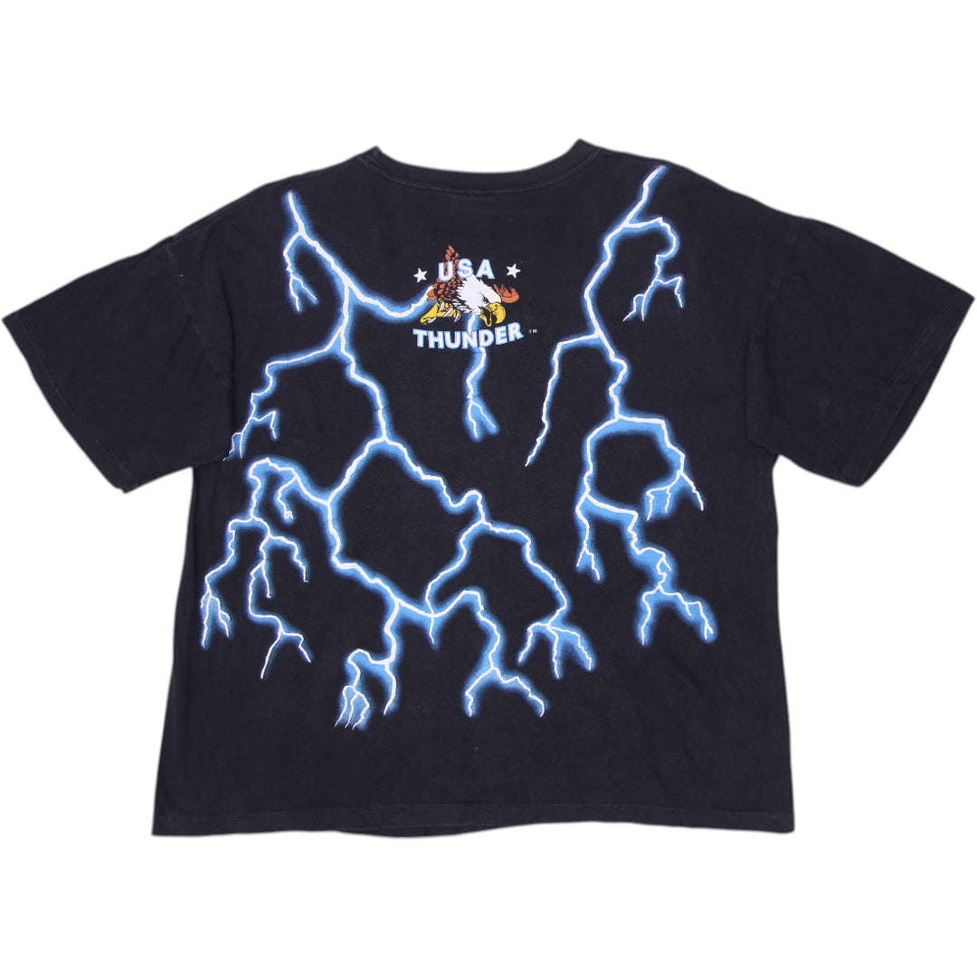 Vintage 90s American Thunder Lightning Leader of the Pack T-Shirt Size XL