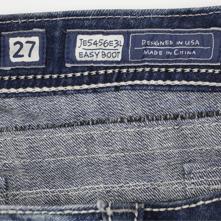 Y2K Ladies Miss Me Boot Mid Rise Studded Pocket Denim Jeans Size 27
