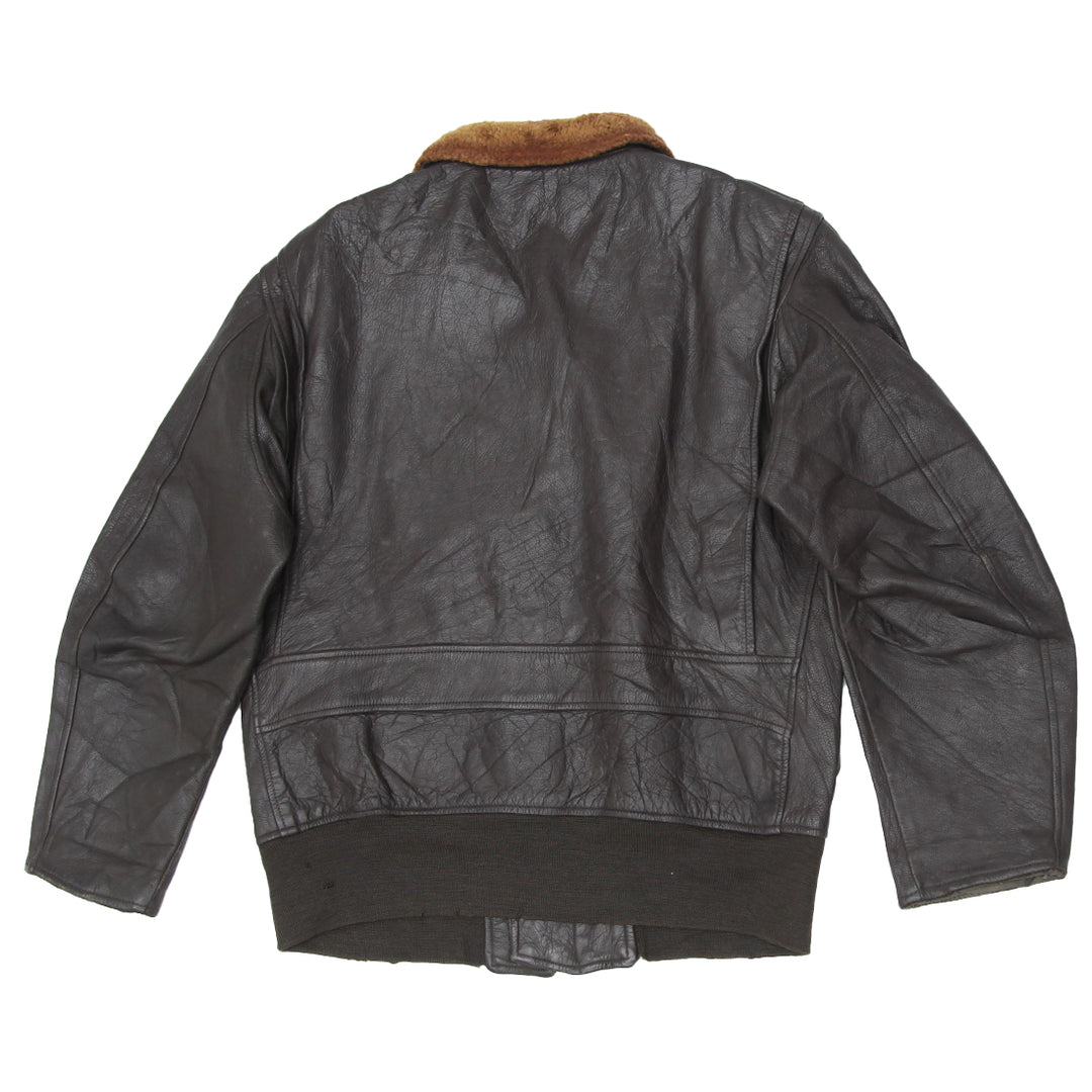 Vintage Star Sportswear Full Zip Flight Leather Jacket | Migration_Jacket UAENAT40 - Side View | Fashion Rerun