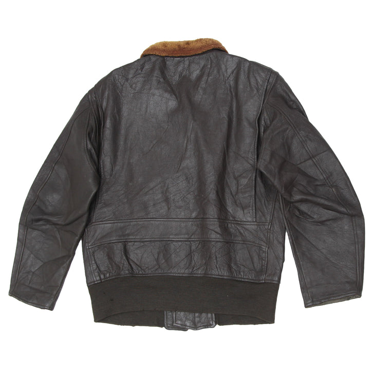 Vintage Star Sportswear Full Zip Flight Leather Jacket | Migration_Jacket UAENAT40 - Side View | Fashion Rerun