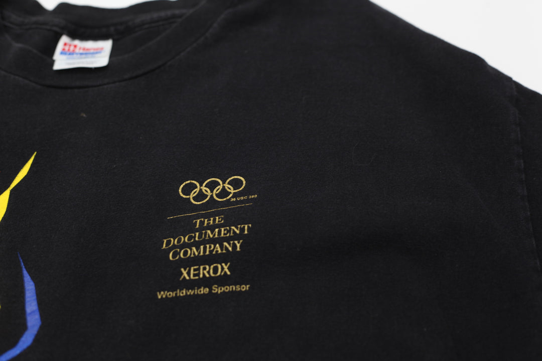 Vintage Xerox USA Olympic Sponsor T-Shirt Single Stitch Black Hanes XXL