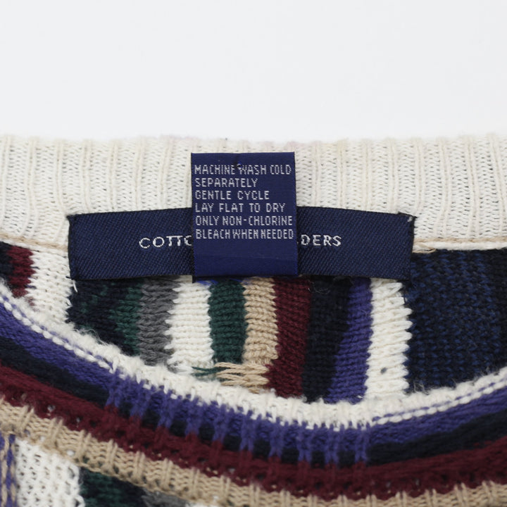 Vintage Mens Cotton Traders Striped Knitwear Sweater Size L