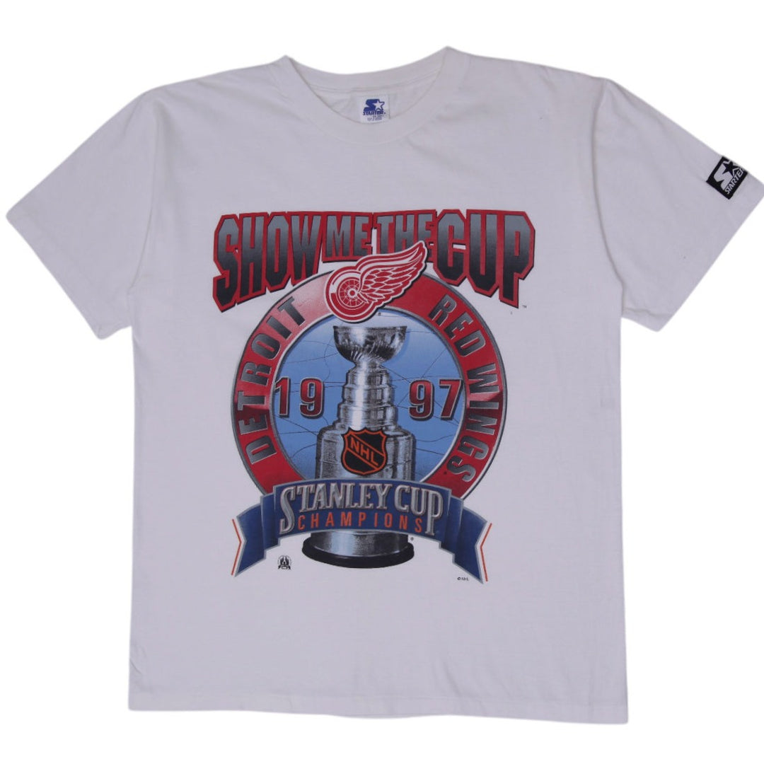 Vintage 1997 Detroit Red Wings Stanley Cup Champions T-Shirt SS Size M
