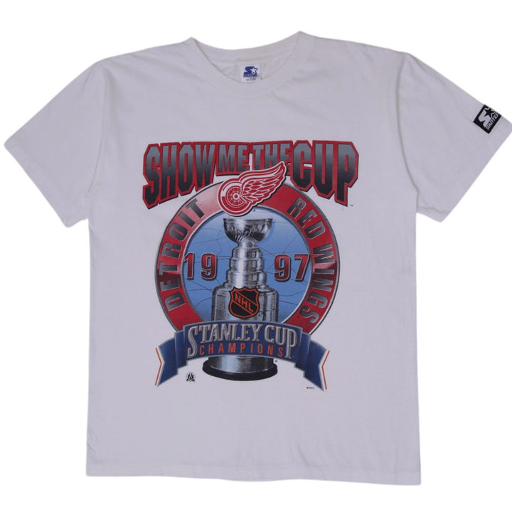Vintage 1997 Detroit Red Wings Stanley Cup Champions T-Shirt SS Size M
