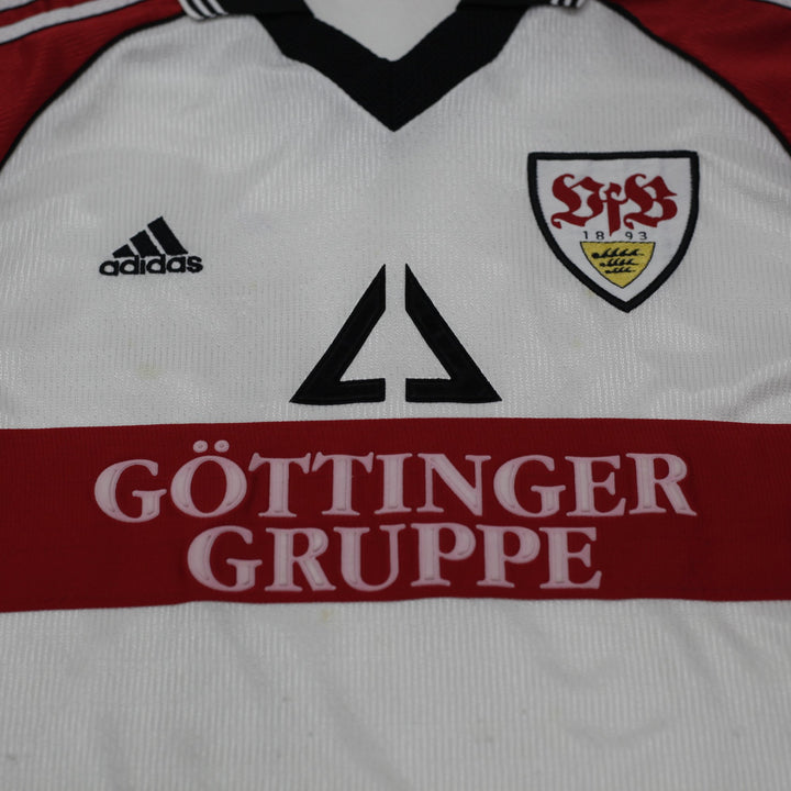 Vintage 90s Boys Adidas VFB Stuttgart Soccer Jersey White Size M | Migration_Jerseys - View 6 | Fashion Rerun