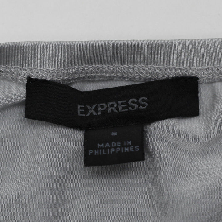 Y2K Ladies Express Gray Sequin Strapless Tube Top Ruched Slinky Bandeau Size S