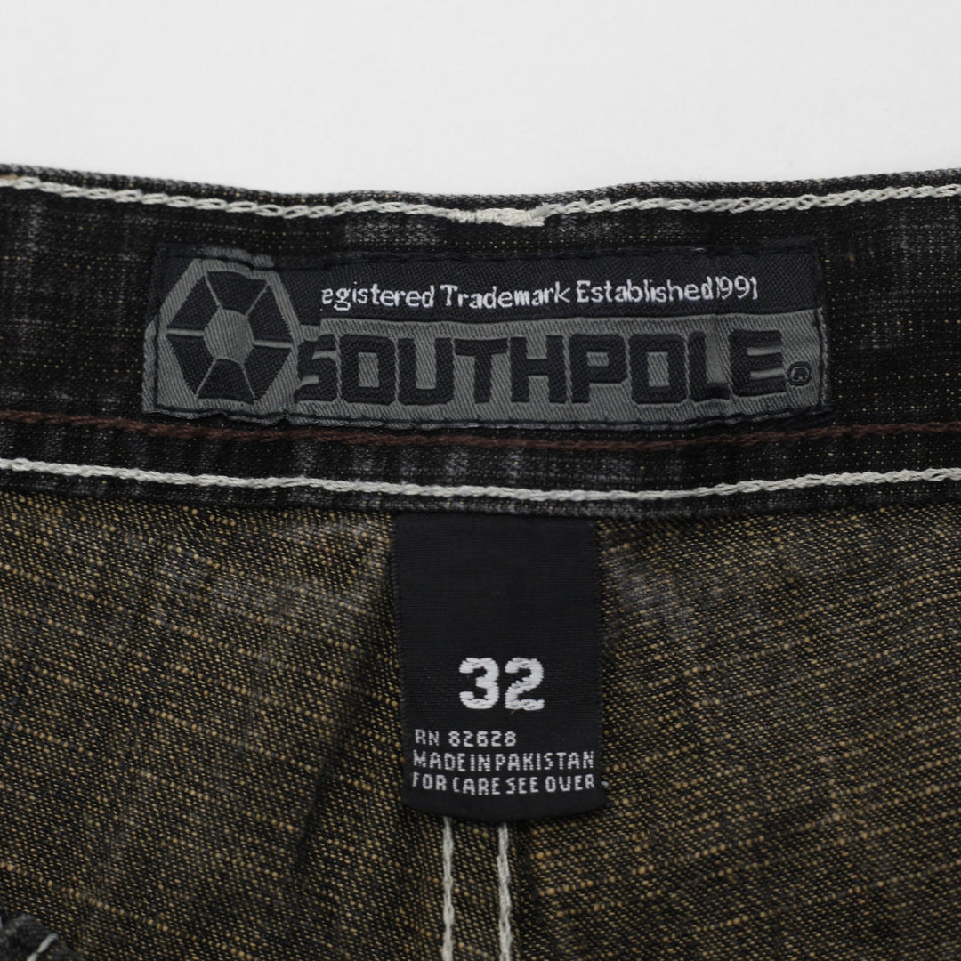 Y2K Mens Southpole Baggy Wide Leg Denim Jeans Size 32
