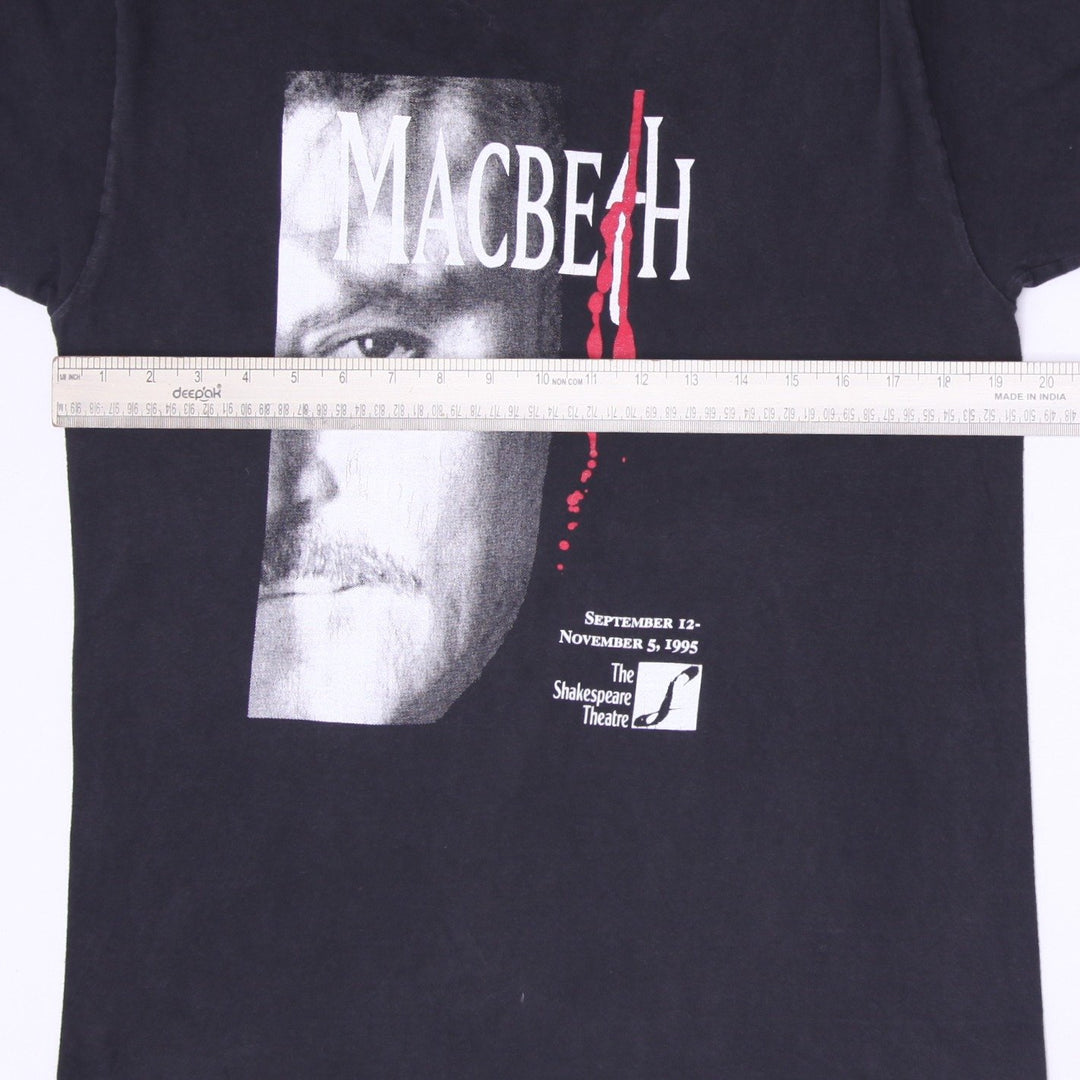 Vintage 90s Macbeth Theatre Promo T-Shirt Medium Black Single Stitch Made In USA