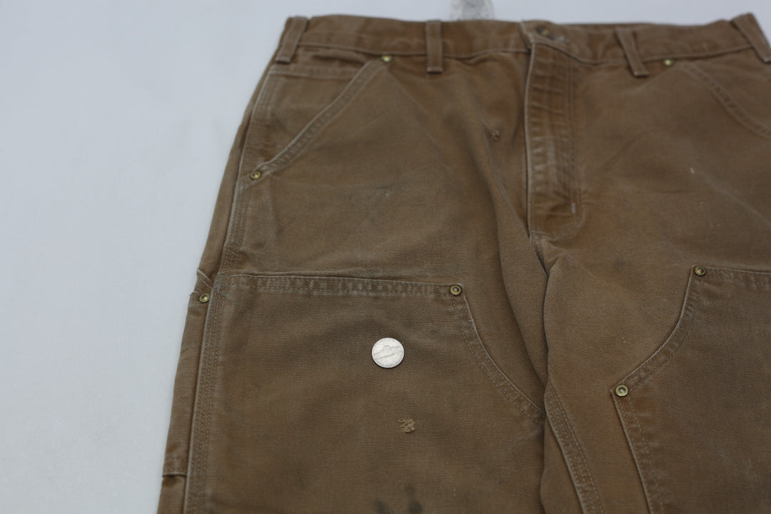 Mens B0 1BRN Loose Original Fit Double Knee Carhartt Pants