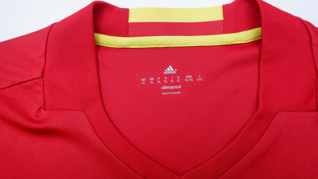 Mens Spain National Team 2015-2016 Home Football Shirt Soccer Jersey Adidas