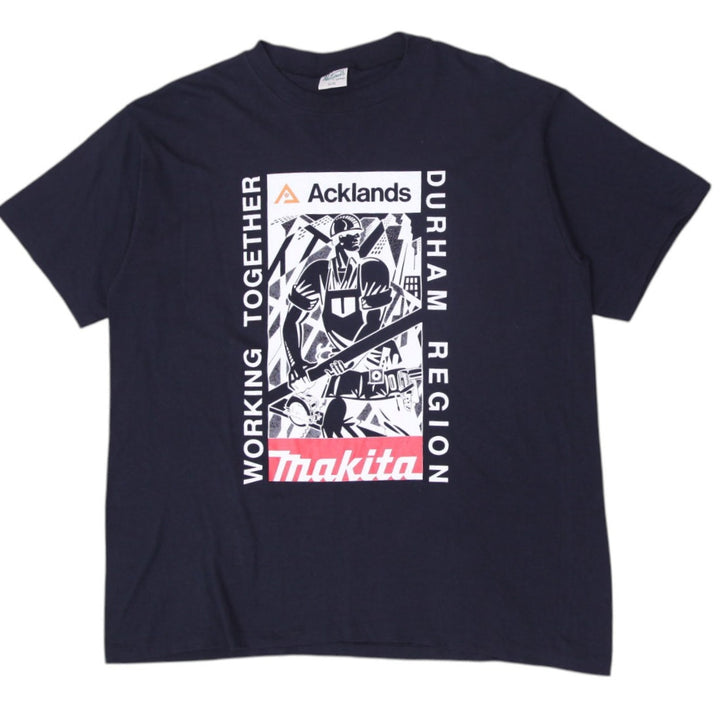Vintage 2000s Makita Acklands Graphic T-Shirt Size XL | Migration_T-Shirts | Fashion Rerun