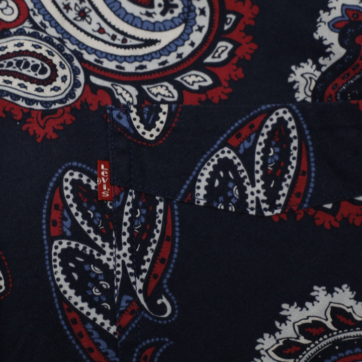 Mens Levi's Short Sleeve Paisley Button Down Shirt Size L