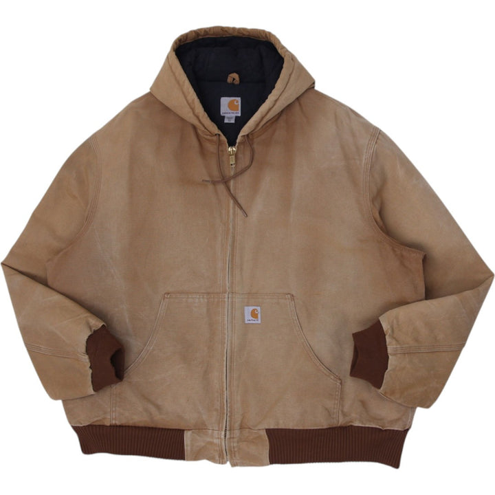 Mens Carhartt J140BRN Jacket Brown Hooded Workwear Coat 2XL Made In USA | Migration_Jackets WW Collection | Fashion Rerun