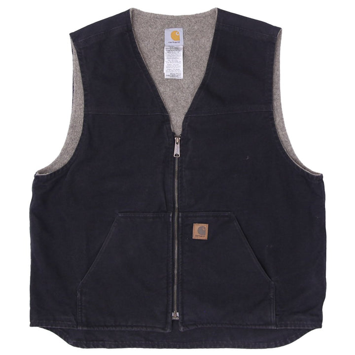 Mens Carhartt V26 BLK Fleece Lined Workwear Vest