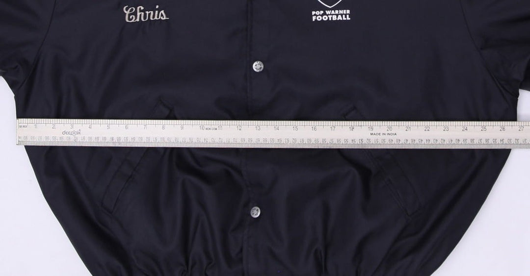 Vintage Mens Birdie Raiders Jacket Black Embroidered Football Made In USA