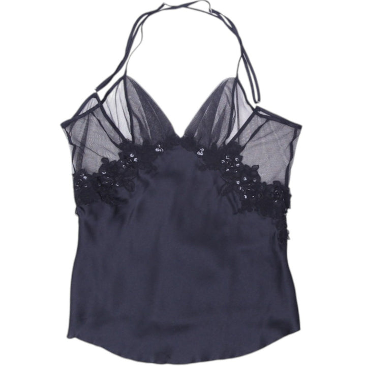 Y2K Ladies Halter Camisole Black Sheer Lace Elegant | Migration_Y2K Tops | Fashion Rerun