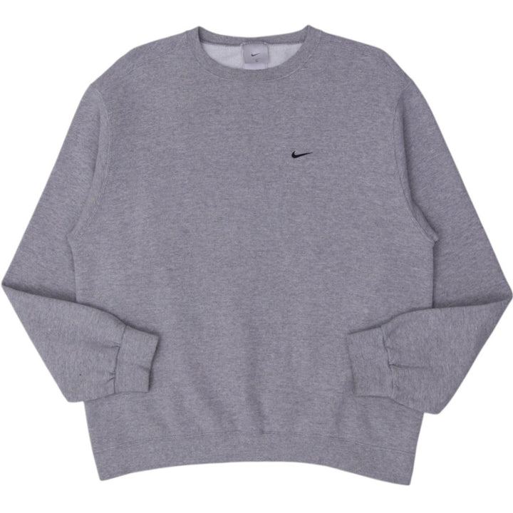 Vintage Mens Nike Sweatshirt Gray Logo Fleece Pullover | Migration_Sweatshirt | Fashion Rerun