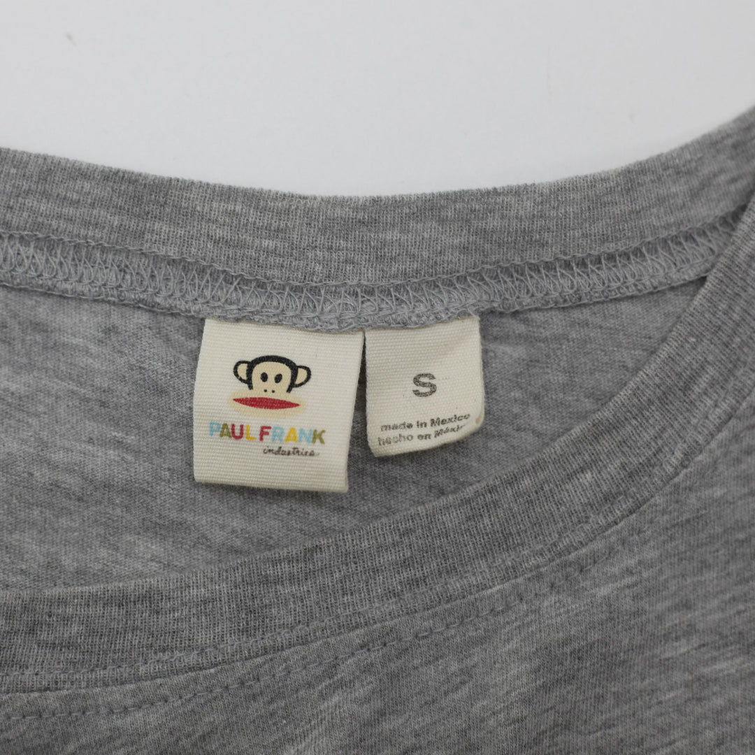 Y2K Ladies Paul Frank Graphic Grey Short Sleeve Cotton Tee Size S