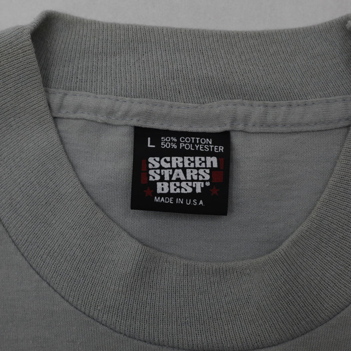 Vintage Screen Stars Best T-Shirt Gray Racing Graphic Made In USA Single Stitch | Migration_T-Shirts - Back V | Fashion Rerun
