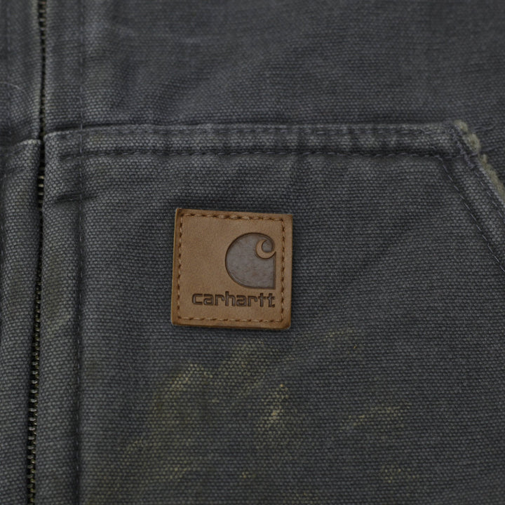Vintage Carhartt V33 GVL Sandstone Duck Sherpa-Lined Vest Gravel Gray XL Regular