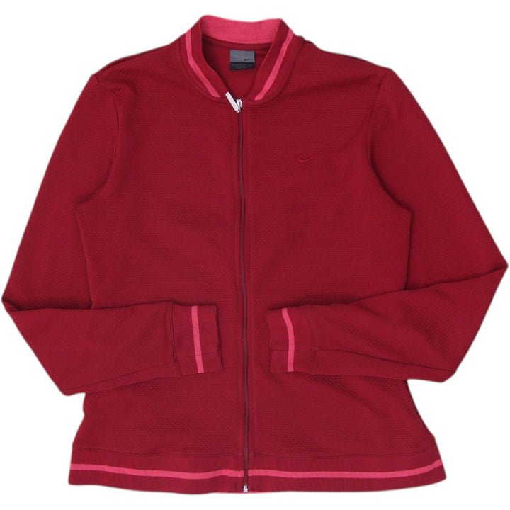 Ladies Nike Track Jacket Full Zip Red Pink Size M (8-10)