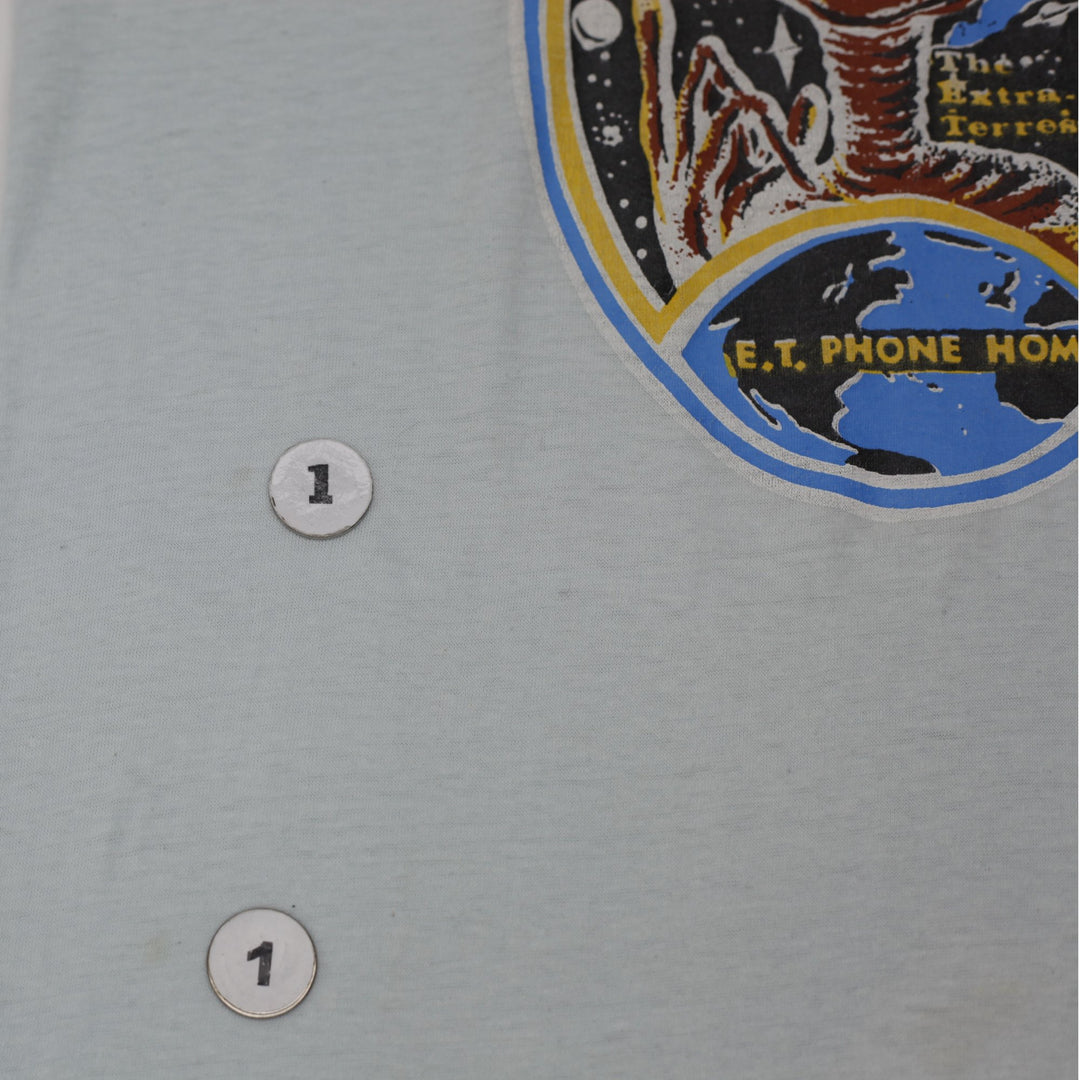 Vintage 1982 E.T. The Extra-Terrestrial T-Shirt Light Blue #1 Mom Back Graphic Made In USA Single Stitch M