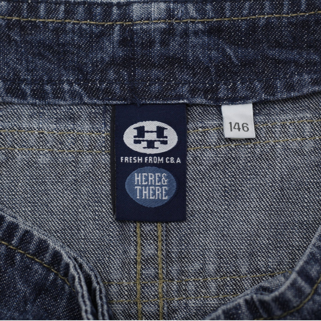 Y2K Ladies Here & There Blue Belted Pleated Denim Mini Skirt
