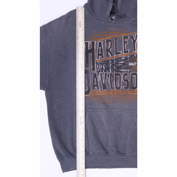 Mens Harley-Davidson Graphic Pullover Hoodie Charcoal Grey Size XL
