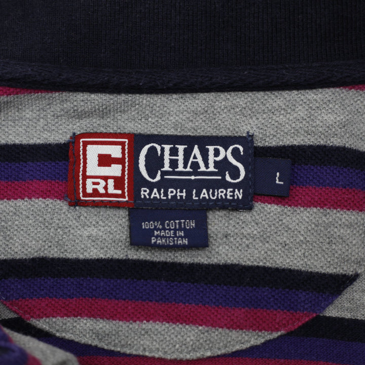Mens Chaps Ralph Lauren Striped Polo T-Shirt Size L
