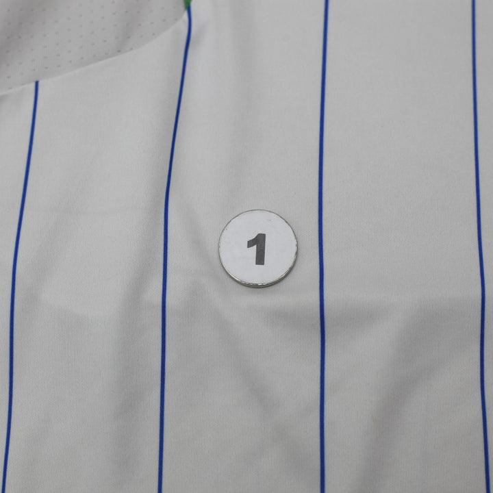 Mens Puma Italy Soccer Jersey White Pinstripe Dry Cell