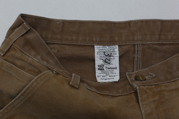 Mens B01 BRN Dungaree Fit Carhartt Double Knee Pants