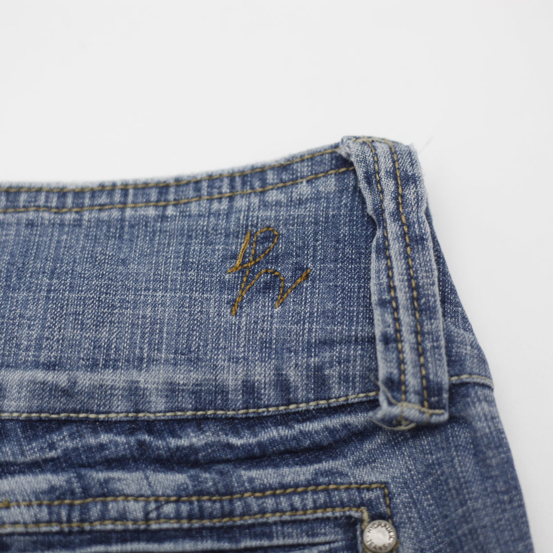 Y2K Ladies Hydraulic Jeans Blue Bootcut Denim Style