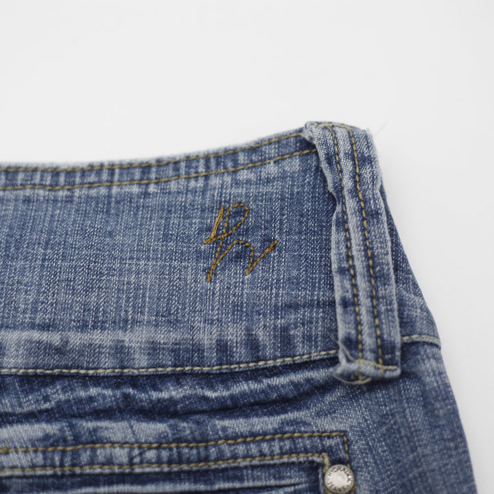 Y2K Ladies Hydraulic Jeans Blue Bootcut Denim Style