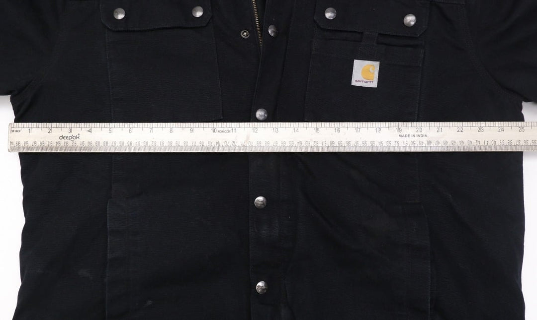 Mens Carhartt 103826 BLK Jacket Black Hooded Workwear Fleece Lining