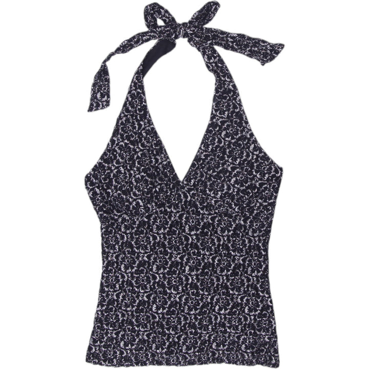 Y2K Ladies Le Chateau Lace Floral Halter Top Size S