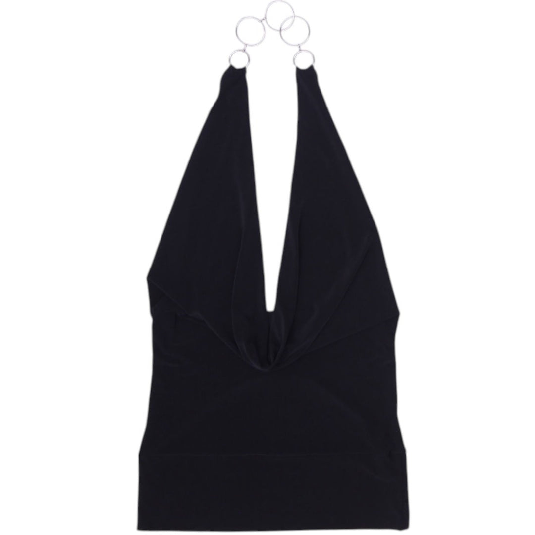 Y2K Ladies Seduction Ring Detail Halter Top Size S
