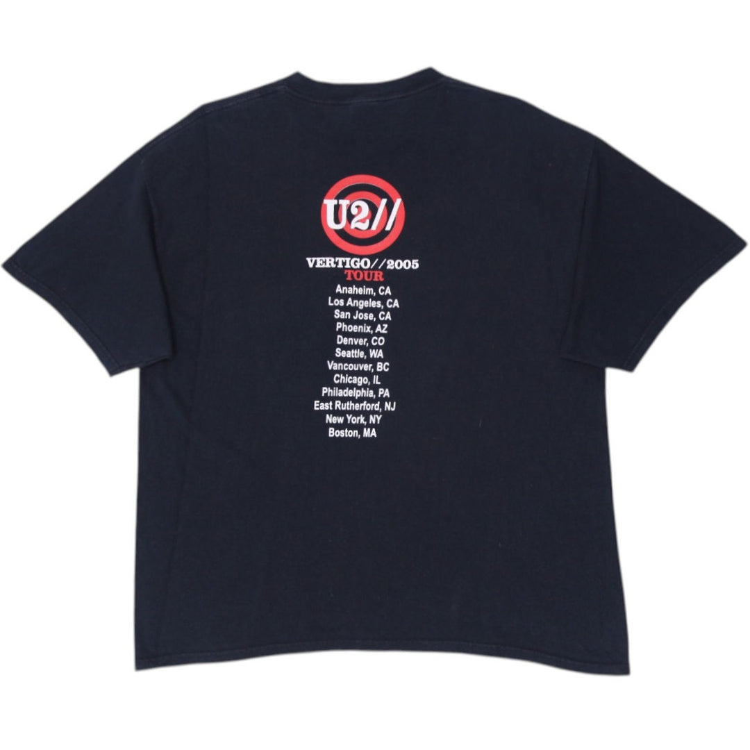 Vintage 2005 U2 Vertigo Tour Concert Tee T-Shirt XL Black | Migration_T-Shirts - Side View | Fashion Rerun