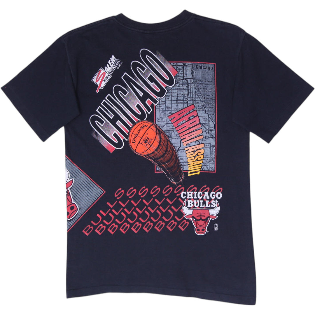 Vintage 1991 Salem Chicago Bulls Unbeatabulls T-Shirt Made in USA Size M