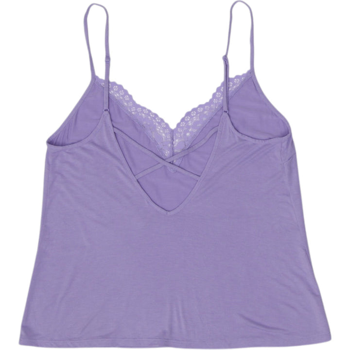 Y2K Ladies Victorias Secret Lavender Lilac Lace Trim Strappy Back Camisole Top S