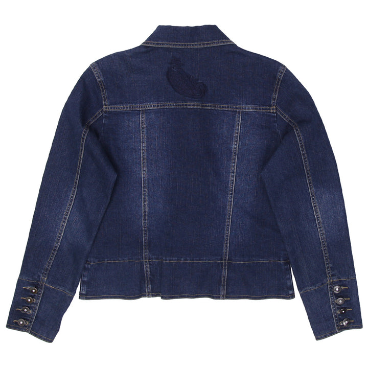 Y2K Ladies Frilli Exchange Embroidered Denim Jacket - Fashion Rerun Vintage Migration_Jacket