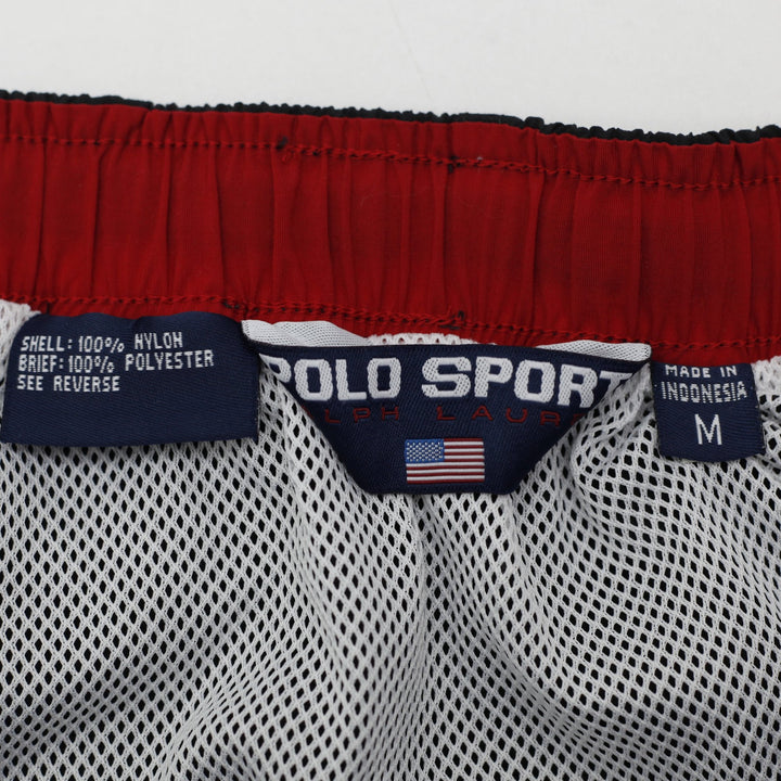 Mens Polo Sport Black Nylon Swim Trunks Shorts Size M