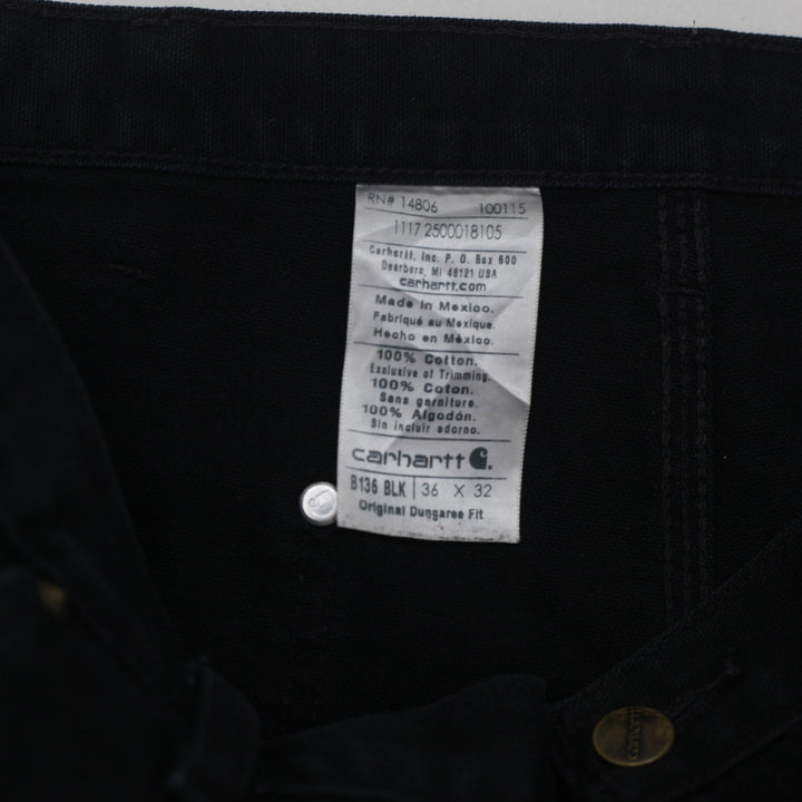 Mens Carhartt B136 BLK Original Dungaree Fit Double Knee Carpenter Pants - Fashion Rerun Vintage Migration_Pants