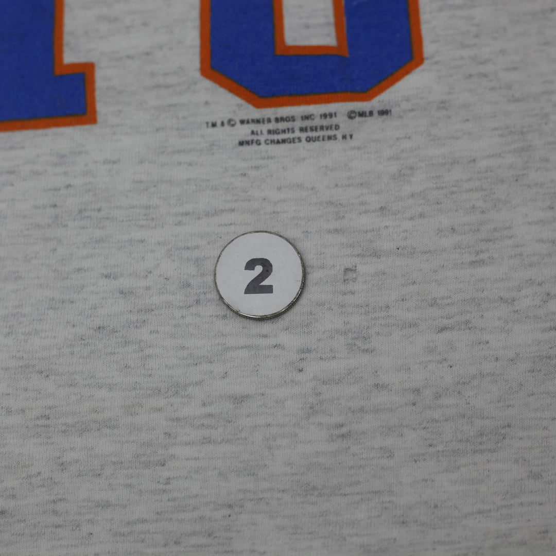 Vintage 1991 New York Mets Looney Tunes Graphic T-Shirt Large Changes Tag